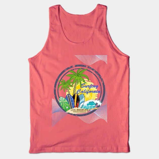 Surfing California Tank Top by surfer25